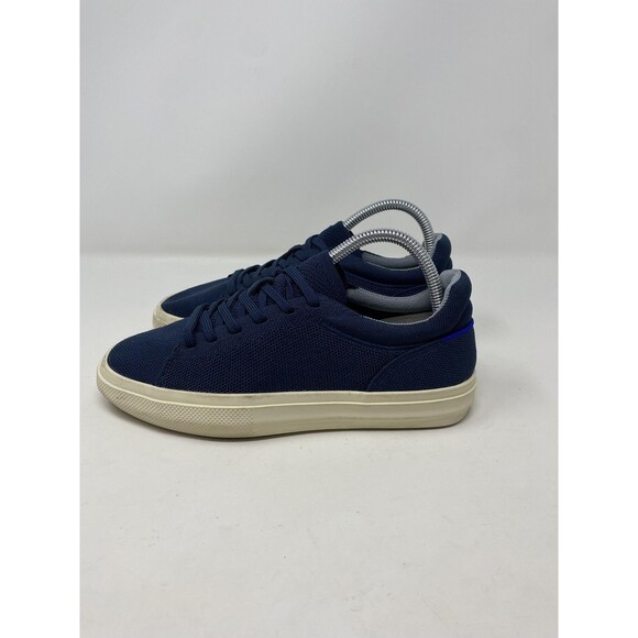 Rothy's Shoes Mens Size 6 Womens 7.5 Blue Lace Up Knit Low Top Casual Sneakers - Picture 2 of 12
